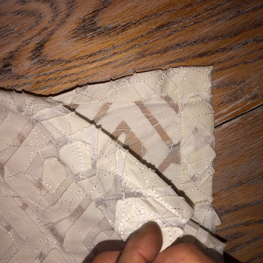 Robert Kitchen White Sheer Patch Blouse - image 8